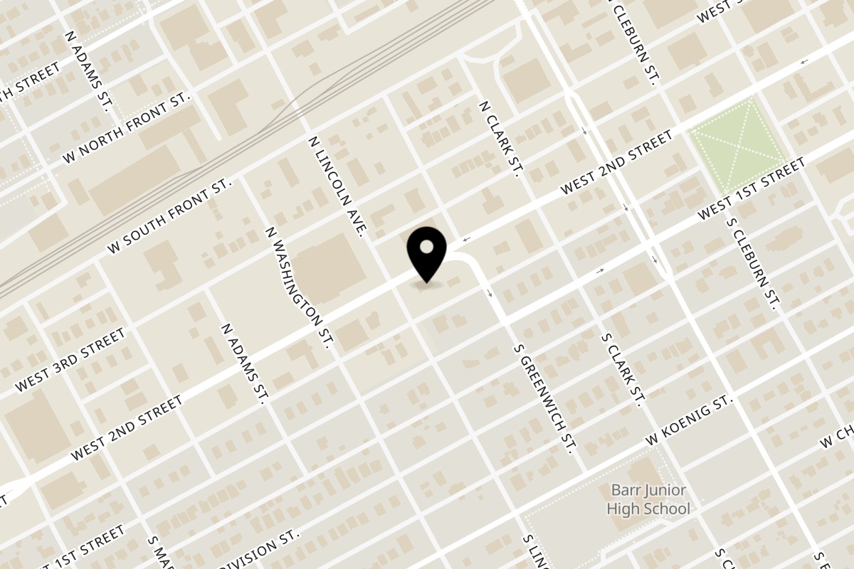 Map showing the location of Franco's Wings N More on 1023 W 2nd St in Grand Island